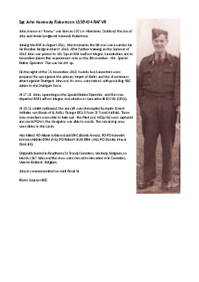 A preview of a PDF biography for Robertson, John Kennedy
